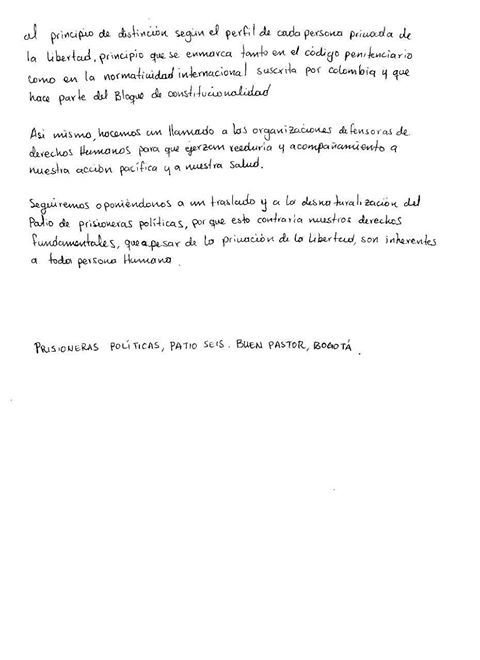 comunicado presas politicas revista hekatombe