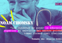 Noam Chomsky: “Los intentos de poner la educación superior al servicio del sector privado toman formas casi cómicas”